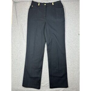 St. John Sport Pants Women's 6‎ Black Casual Cotton Chino Trousers Stretch